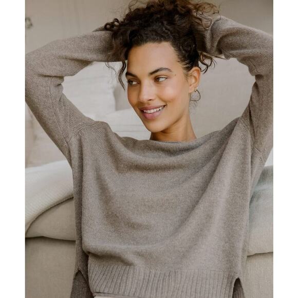 Jenni Kayne Sweaters - Jenni Kayne Everyday Sweater Crewneck Wool Cashmere Women’s XL Taupe Pullover